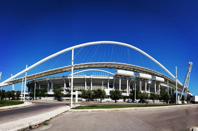 第三站，雅典奥林匹克体育中心，图为2004年奥运会主体育场，雅典帕纳辛纳科斯队主场